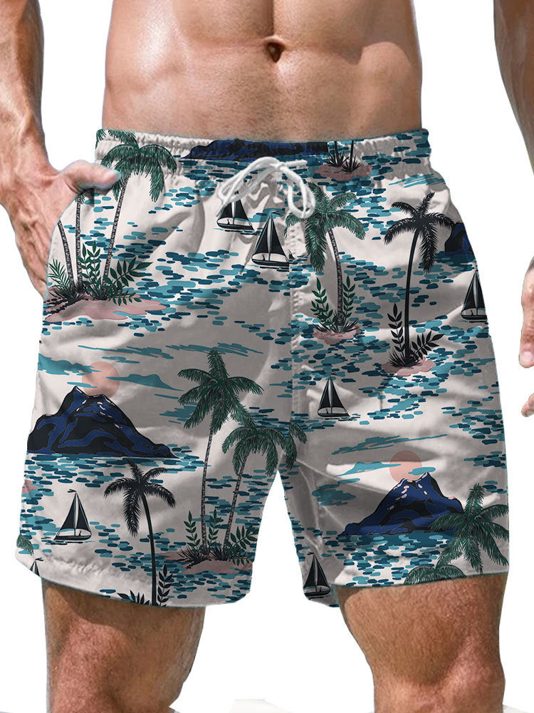 Shorts Casual Loose Men's 3D Digital Personalized Printed Beach Pants