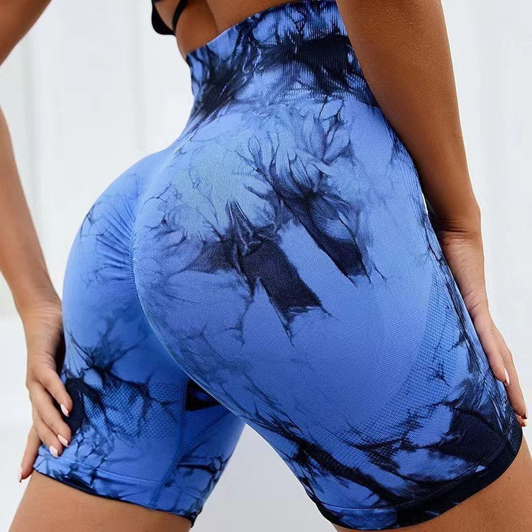 Women's Tie-dye Yoga High Waist Hip Lift Sports Slim Fit Fitness Pants Suit