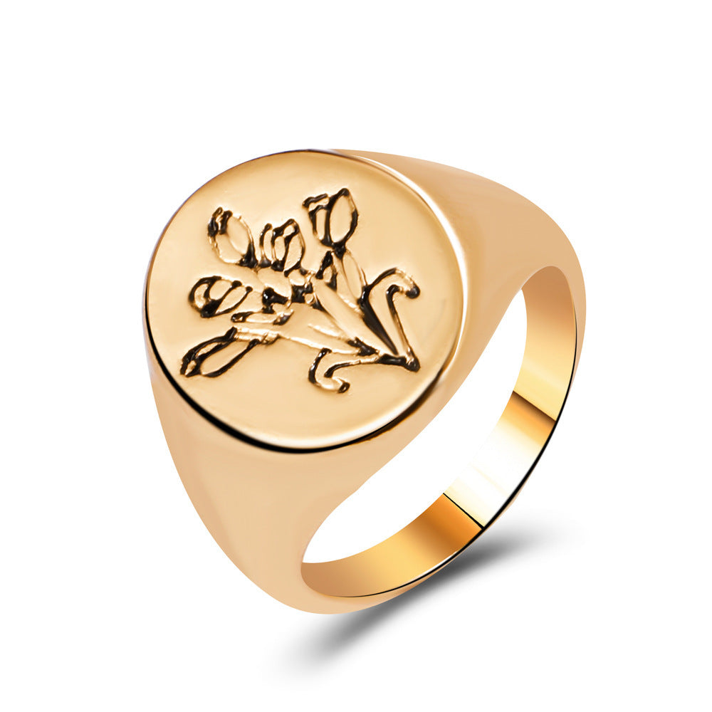 European And American Retro Creative Portrait Ring