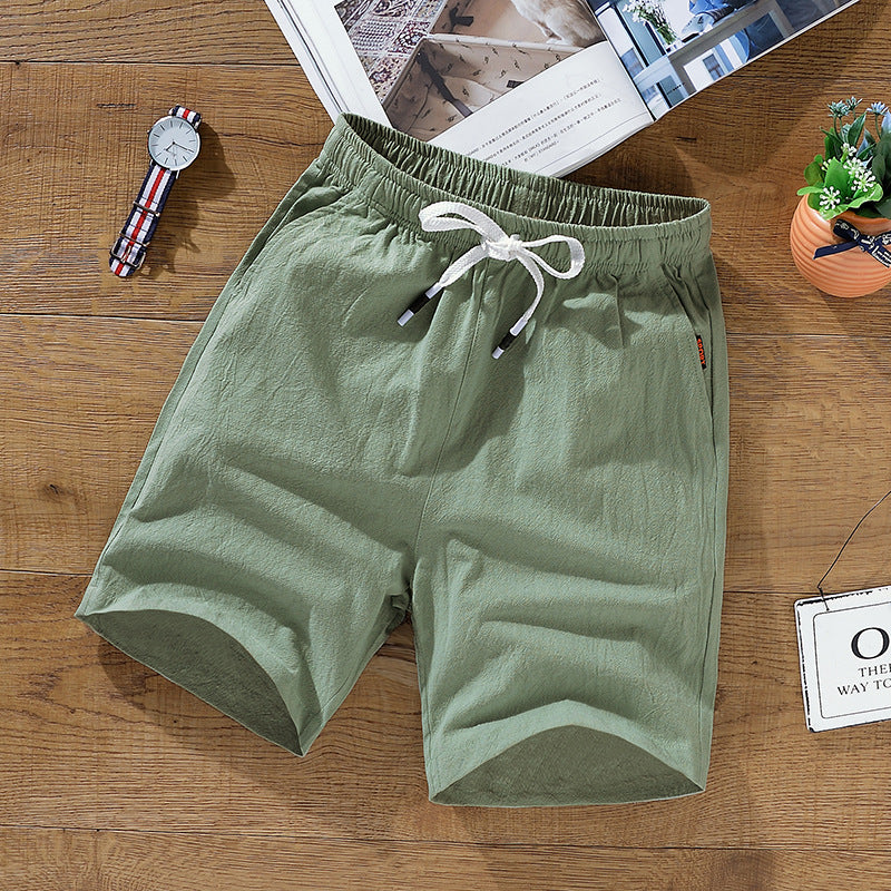 Leisure Loose Korean Cotton And Linen Shorts Men's Shorts