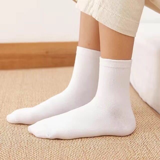 Black And White Gray Boat Socks Tube Socks Men And Women Thick Socks