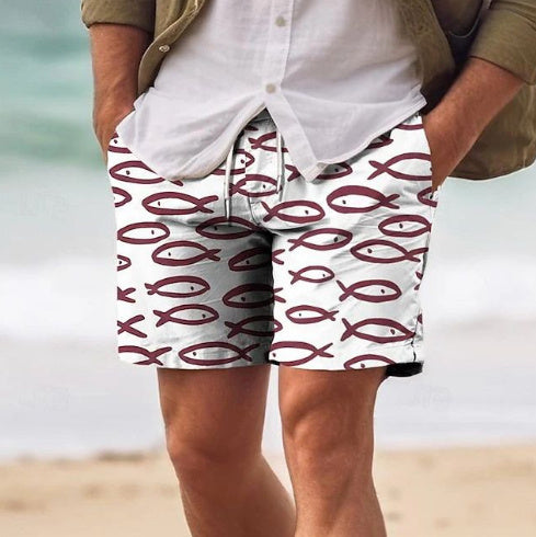 Summer Breathable Fashion Hawaiian Beach Pants Trade 3d Printed Casual Shorts