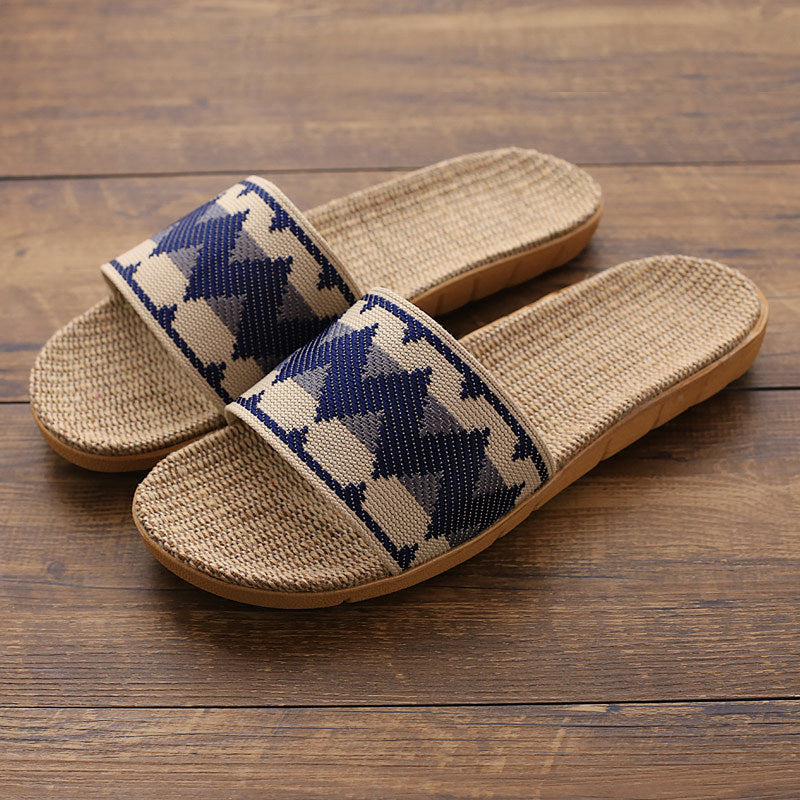 Indoor non-slip linen slippers