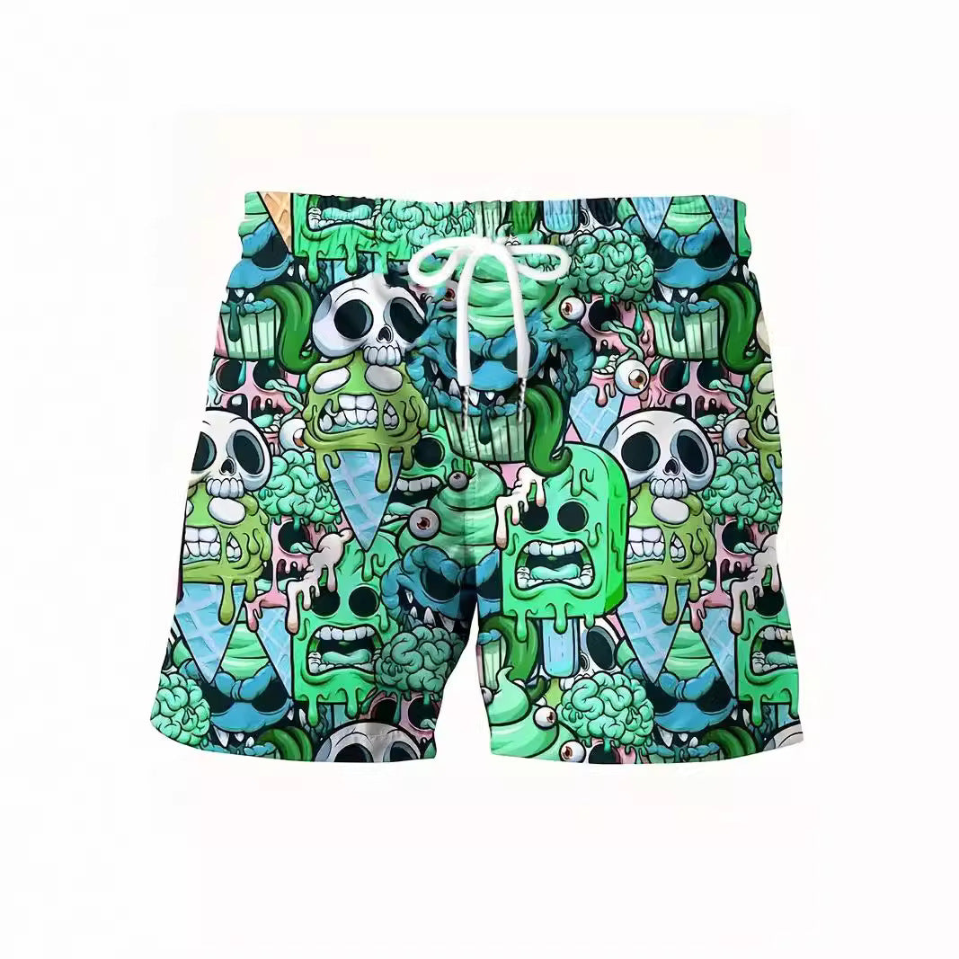 Summer Men's Beach Pants Printed Sports Casual Shorts