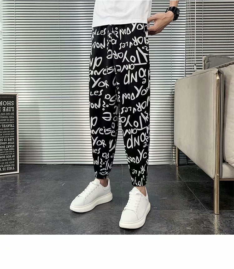 Summer Thin Casual Trend Men's Versatile Ankle Banded Pants