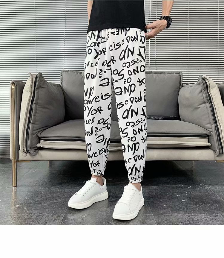 Summer Thin Casual Trend Men's Versatile Ankle Banded Pants