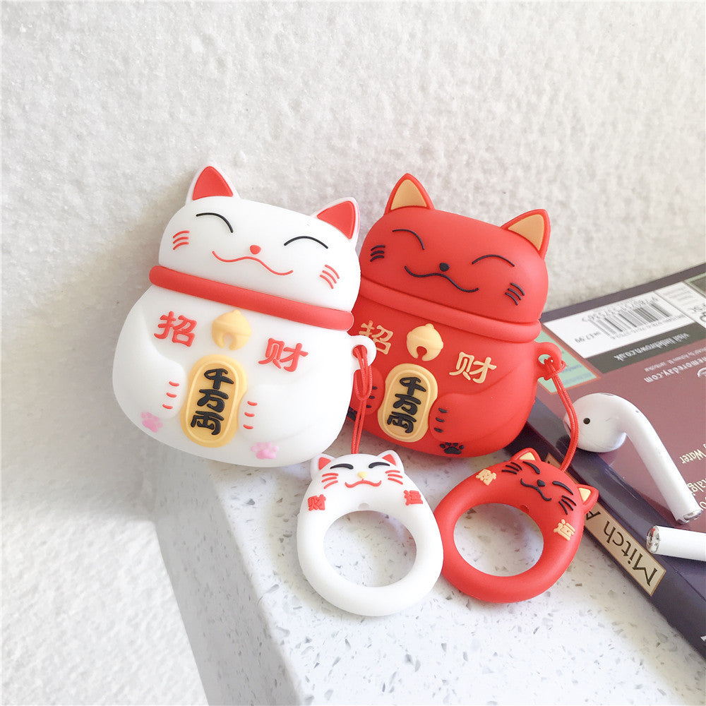 Lucky cat headphones set