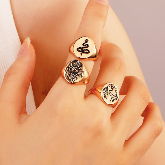 European And American Retro Creative Portrait Ring