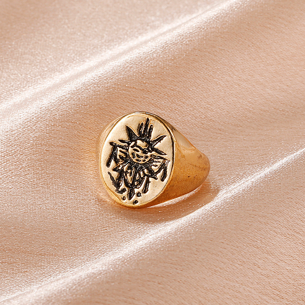 European And American Retro Creative Portrait Ring