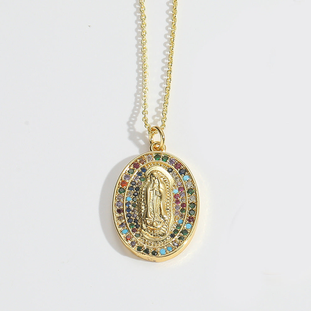 European And American Exotic Retro Personalized Guanyin Design Pendant Clavicle Chain