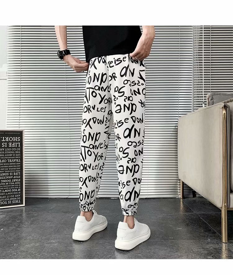 Summer Thin Casual Trend Men's Versatile Ankle Banded Pants