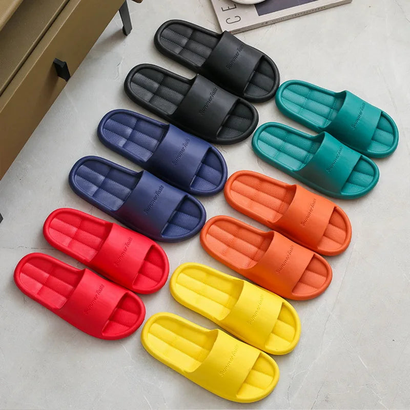 Non-Slip Slippers EVA Soft Sole Home Bathroom Slipper Couple Slide Shoes Indoor Flat Slips Women Summer Beach Sandals Flip Flops