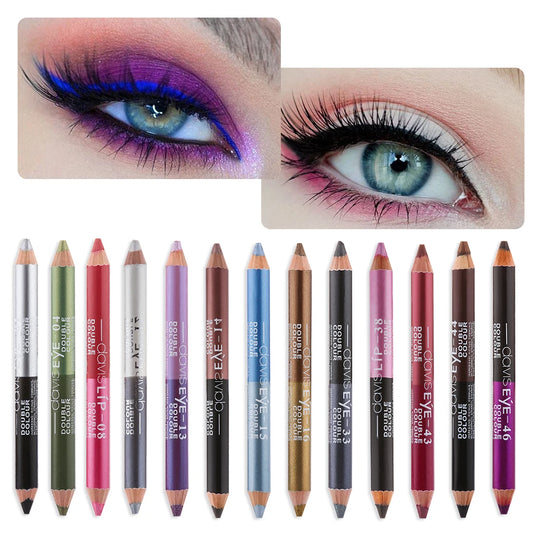 1PC Double Color Eyeliner Pen Durable Long Lasting Waterproof Sweatproof Eyeshadow Highlighter Glitter Eyes Pencil Makeup Tools