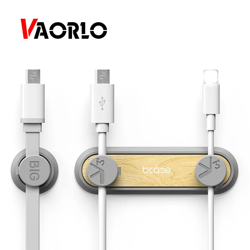 VAORLO منظم الكابلات مشبك كابل مغناطيسي لفافاف كابل البيانات لحامل كابل USB قابس سطح المكتب مقاطع الاحتفاظ بسلك السيليكون