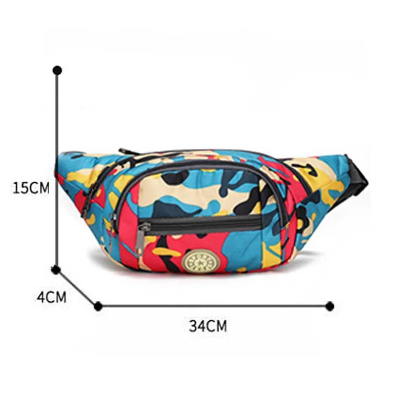 Camouflage Waistbag for Women Men Unisex Waist Bag Female Cute Banana Bag Ladies Small Adjustable Cool Colorful Shoulder Bag