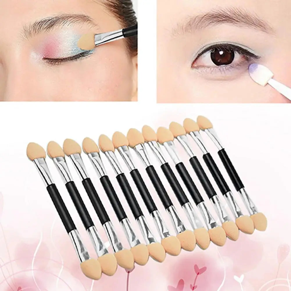 12 pcs Disposable Eyeshadow Brushes Make up Dual Sided Sponge Applicator Eye Shadow Brushes Double Ended Eye Shadow Brush Makeup