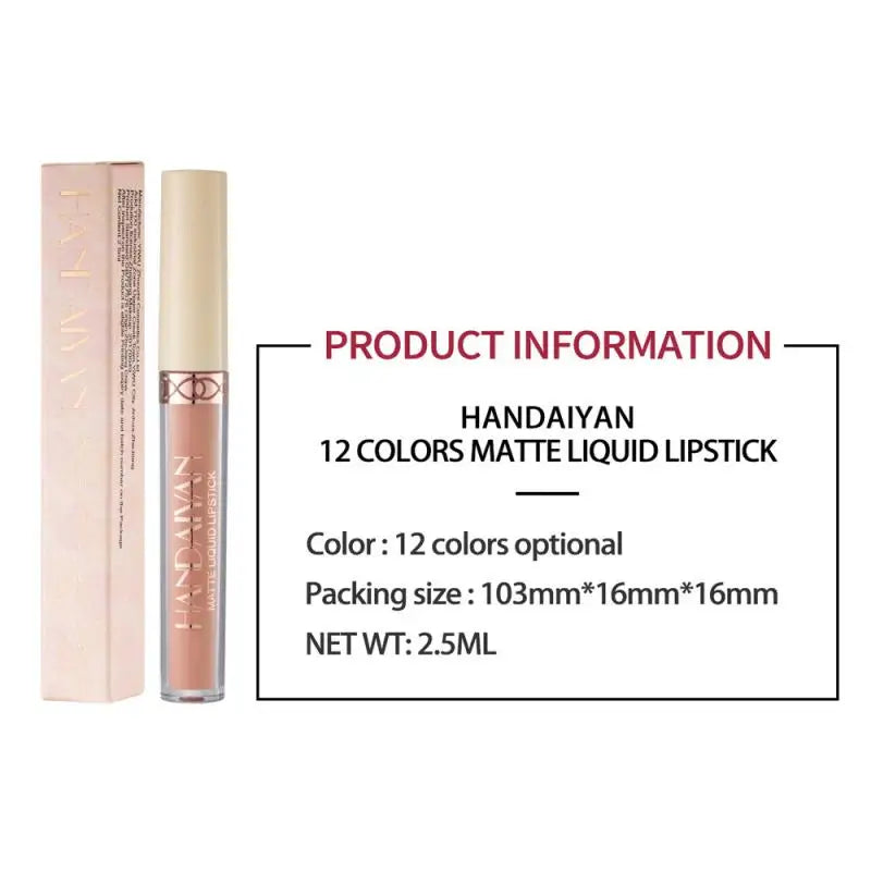 12 Color Professional Matte Lip Gloss Lasting Waterproof Liquid Lipstick Smooth Easy To Color Lips Dyeing Pigment Cosmetic TSLM1