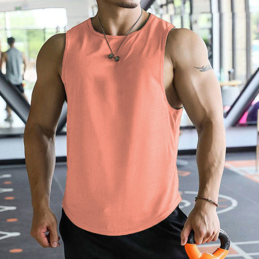 Summer Sports Casual Muscle Workout Mesh Breathable Quick-drying Solid Color Sleeveless Vest