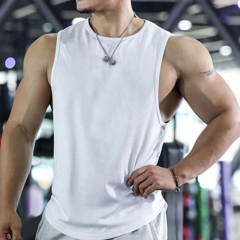 Summer Sports Casual Muscle Workout Mesh Breathable Quick-drying Solid Color Sleeveless Vest