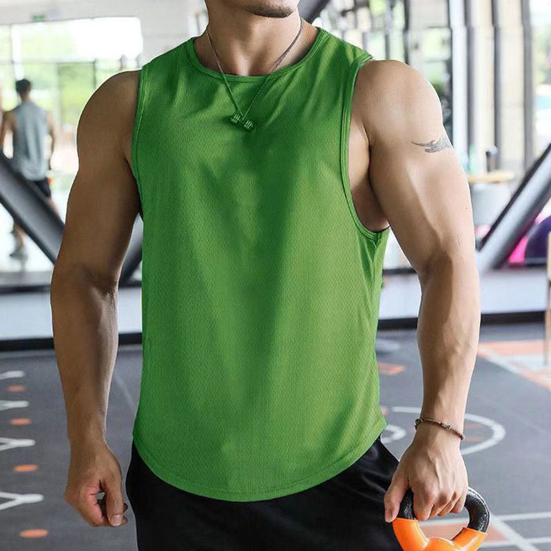 Summer Sports Casual Muscle Workout Mesh Breathable Quick-drying Solid Color Sleeveless Vest