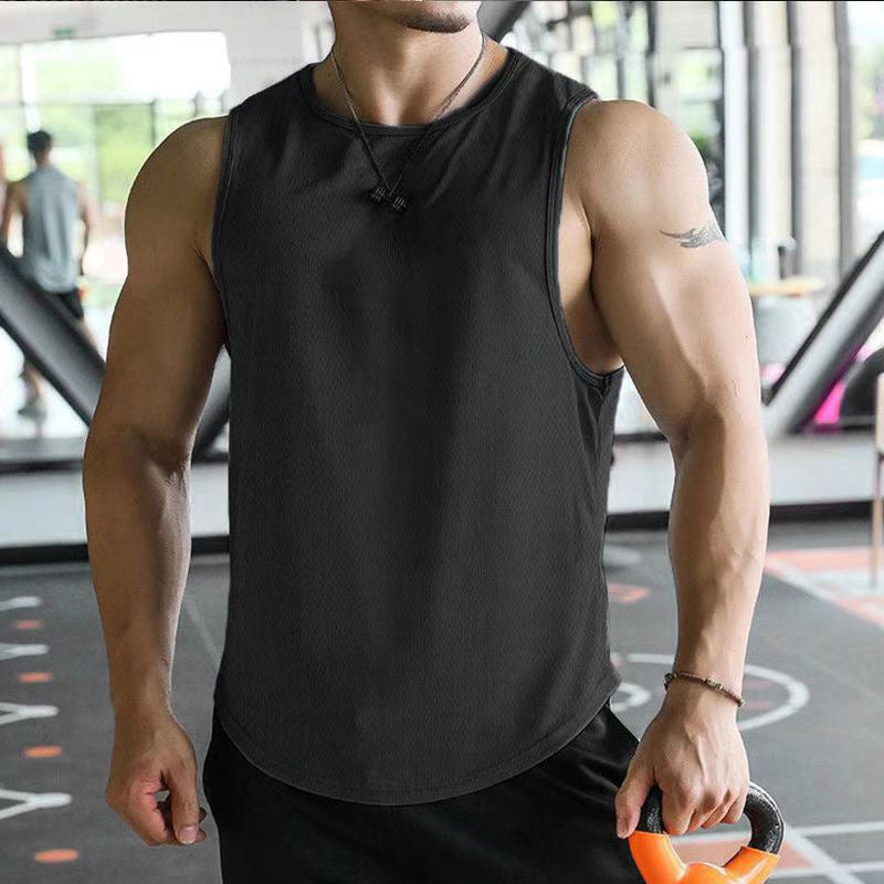 Summer Sports Casual Muscle Workout Mesh Breathable Quick-drying Solid Color Sleeveless Vest