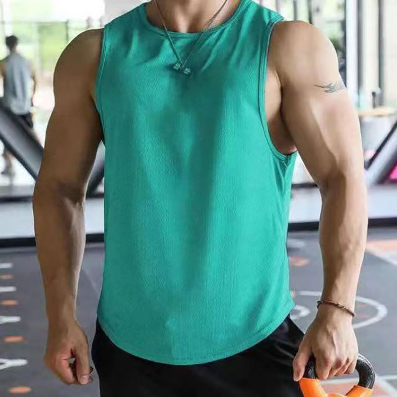 Summer Sports Casual Muscle Workout Mesh Breathable Quick-drying Solid Color Sleeveless Vest