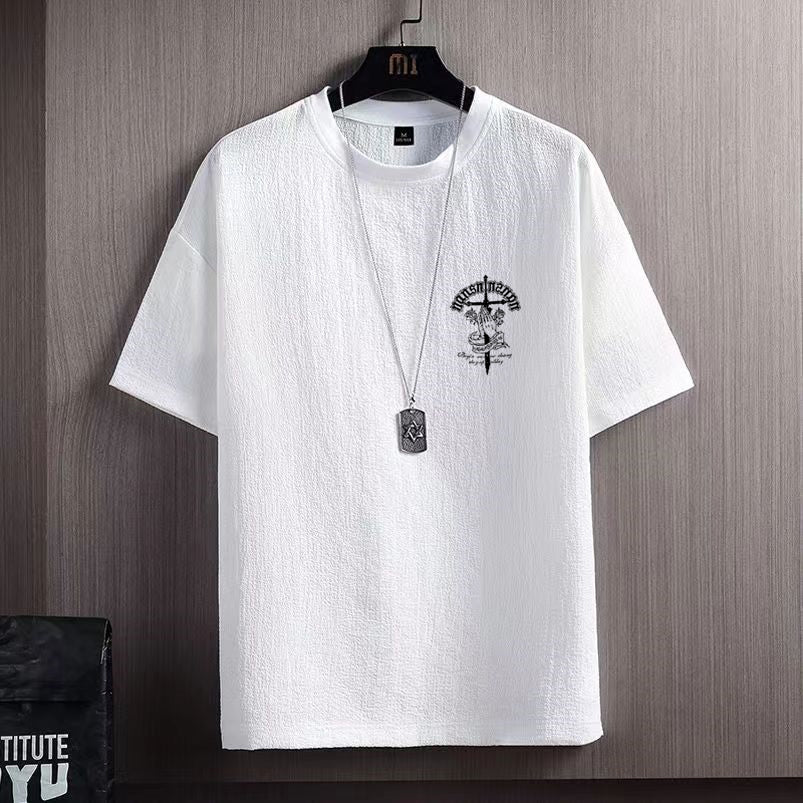 Ice Silk Short Sleeve T-shirt Men