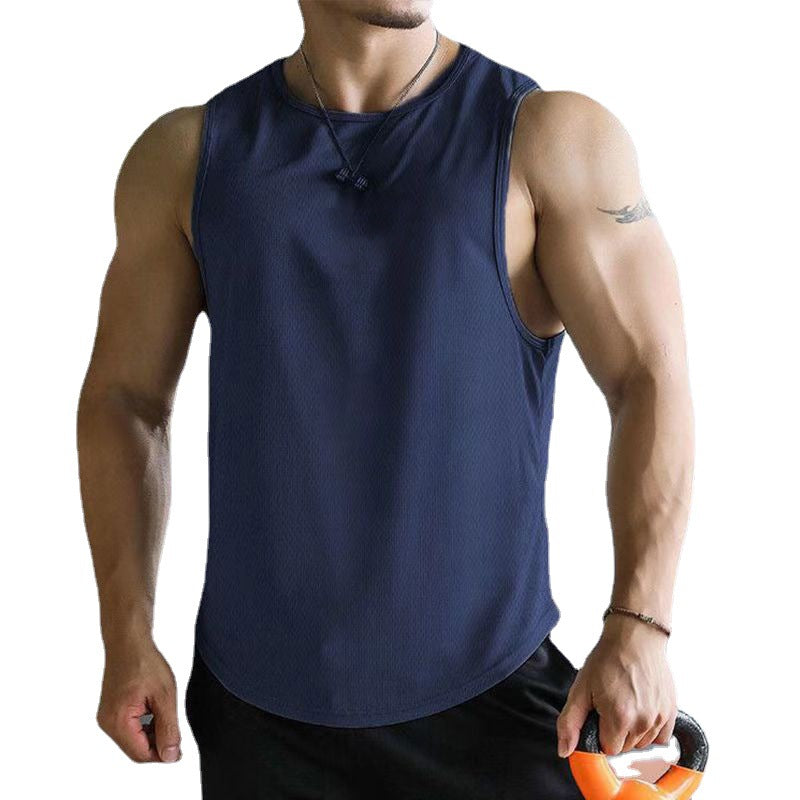 Summer Sports Casual Muscle Workout Mesh Breathable Quick-drying Solid Color Sleeveless Vest