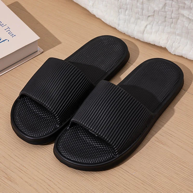 Fashion Summer Non-slip Flat Slides Couple Lithe Thin Seabeach Sandals Men Women Casual Slippers Ladies' Home Indoor Flip Flops