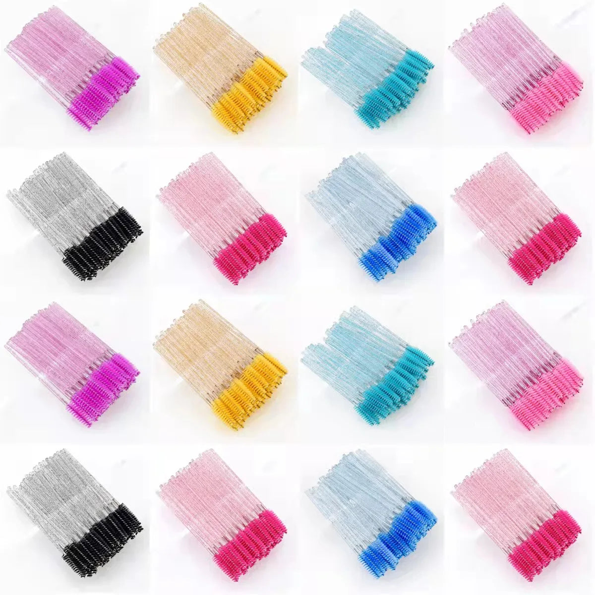 Hot Sale Disposable 5/50 PCS Crystal Eyelash Makeup Brush Diamond Handle Mascara Stick Eyelash Extension Makeup Tool New