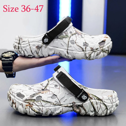 36-47 Summer Couples Sandals Men Outdoor Garden Clogs Hole Male Casual Shoes Fashion Water Shoes Comfort Home Soft Slippers