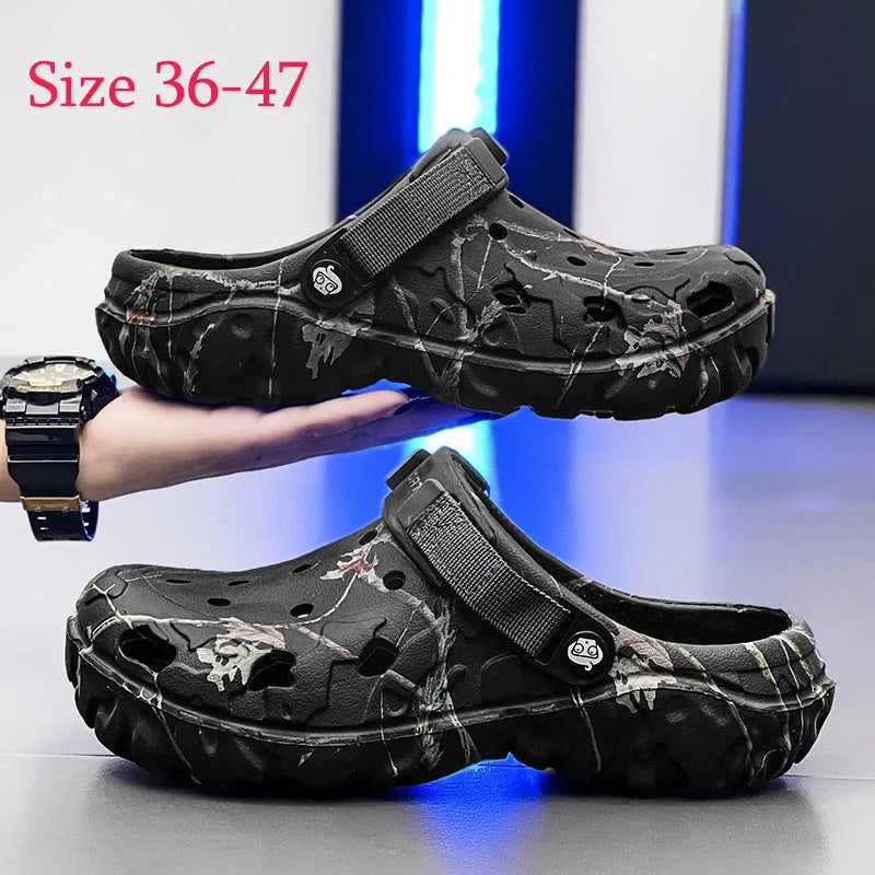 36-47 Summer Couples Sandals Men Outdoor Garden Clogs Hole Male Casual Shoes Fashion Water Shoes Comfort Home Soft Slippers