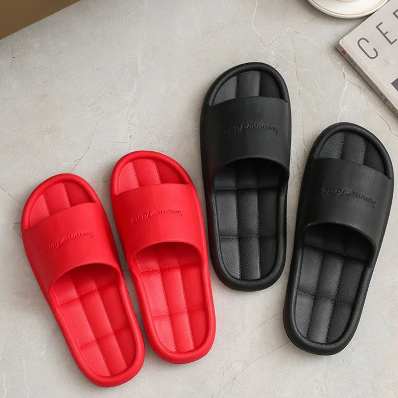 Non-Slip Slippers EVA Soft Sole Home Bathroom Slipper Couple Slide Shoes Indoor Flat Slips Women Summer Beach Sandals Flip Flops