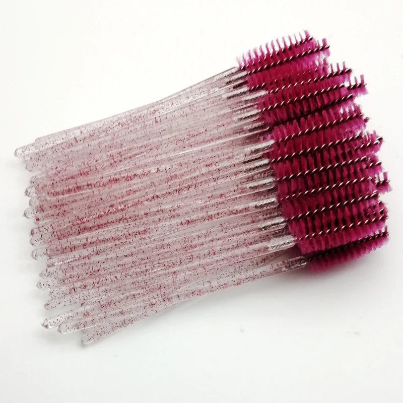 Hot Sale Disposable 5/50 PCS Crystal Eyelash Makeup Brush Diamond Handle Mascara Stick Eyelash Extension Makeup Tool New