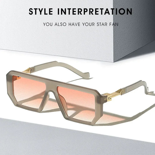 Fashion Polarized Square Metal Leg Large Frame Sunshade Sunglasses Luxury Vintage UV400 Casual Sun Glasses for Adult,Women,Men