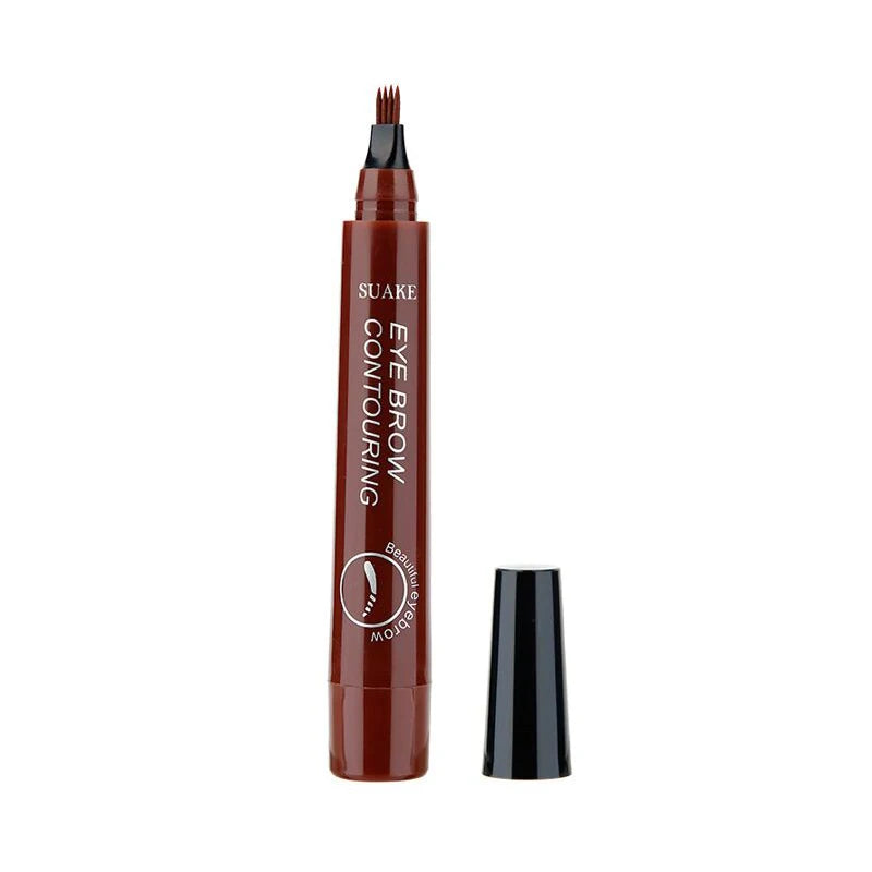 4 Head Henna Eyebrow Pencil Tint Microblading Waterproof Tattoo Pen Gray Red Brown Eye Brow Marker Long-lasting Easy to Wear