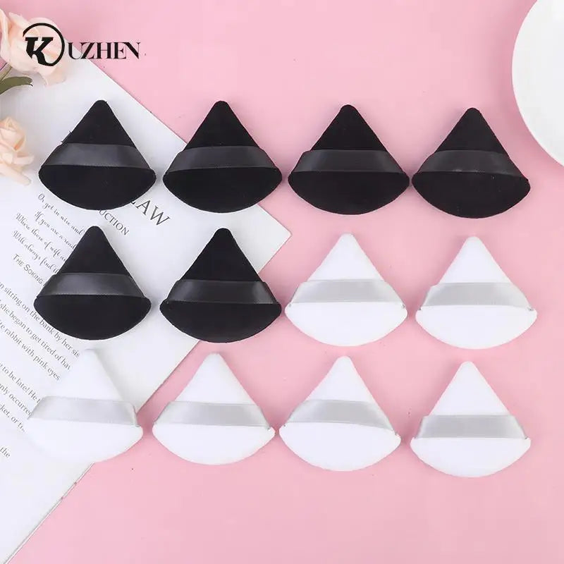 Triangle Velvet Powder Puff Flours Mini Face Makeup Sponge Cosmetics Soft Cotton Face Powder Puff Washable Lightweight