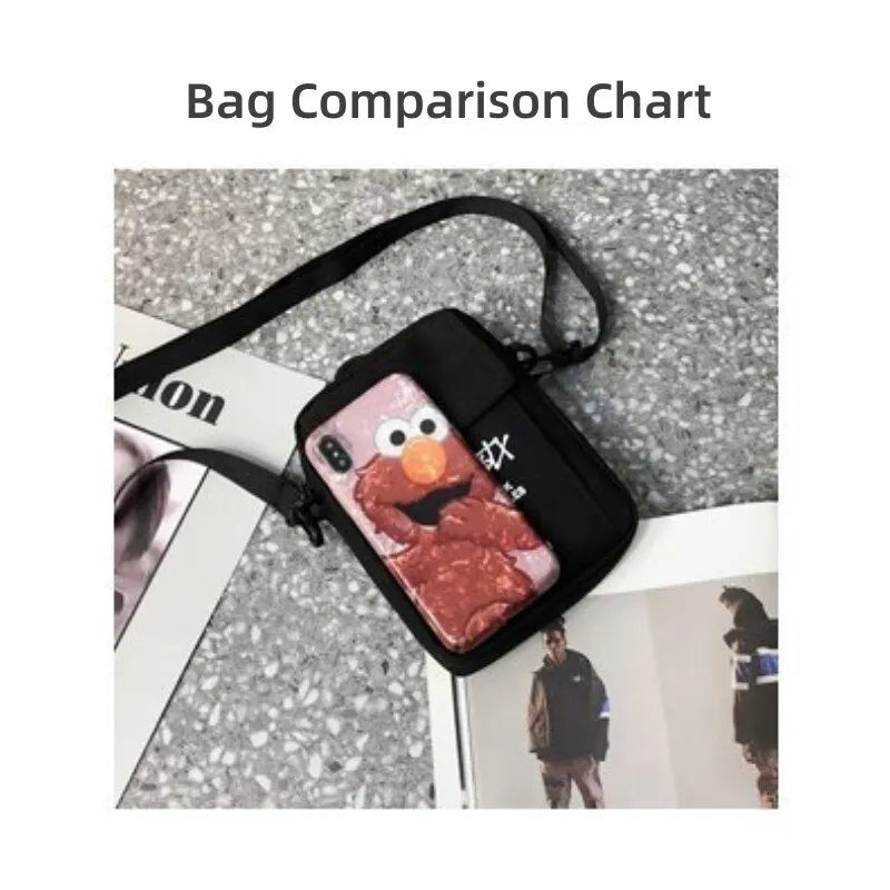 2023 New Fashion Brand Mobile Bag Men's Street Hip Hop Men's Shoulder Bag Korean Versatile Crossbody Bag Women's Mobile Bag