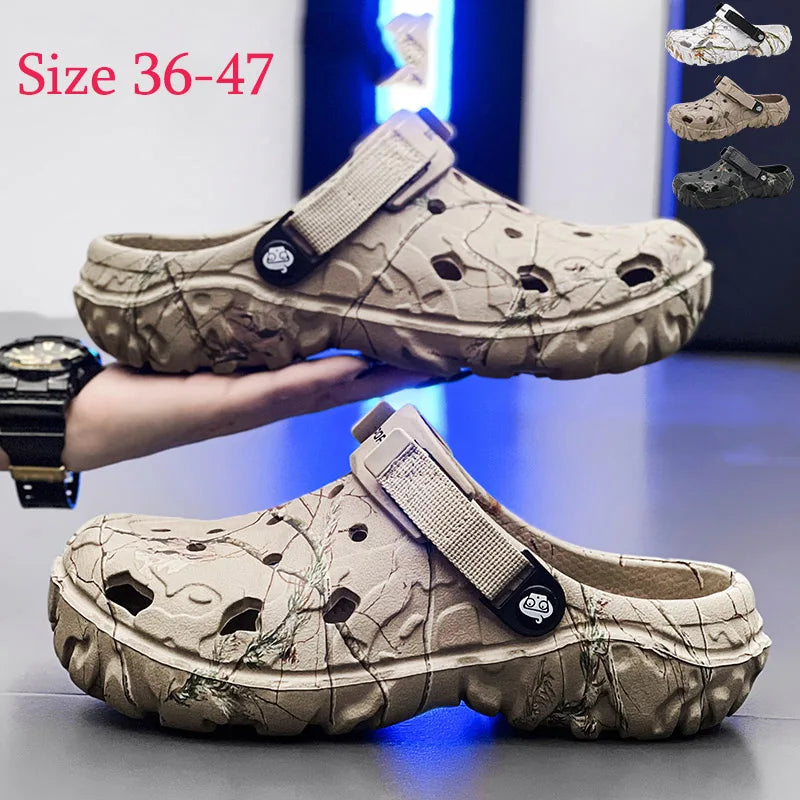 36-47 Summer Couples Sandals Men Outdoor Garden Clogs Hole Male Casual Shoes Fashion Water Shoes Comfort Home Soft Slippers