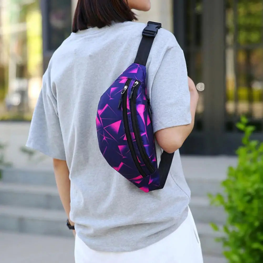 Waist Bag Multi-pockets Leaf Print Nylon Waterproof Casual Portable Women Fanny Pack Crossbody Chest Sling Bag Сумка Поясная