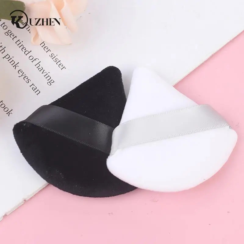 Triangle Velvet Powder Puff Flours Mini Face Makeup Sponge Cosmetics Soft Cotton Face Powder Puff Washable Lightweight