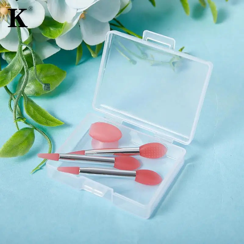 1/3Pcs Soft Silicone Lip Balms Lip Mask Brush With Sucker Dust Cover Lipstick Cosmetic Makeup Brushes Lipstick Brush Storage Box