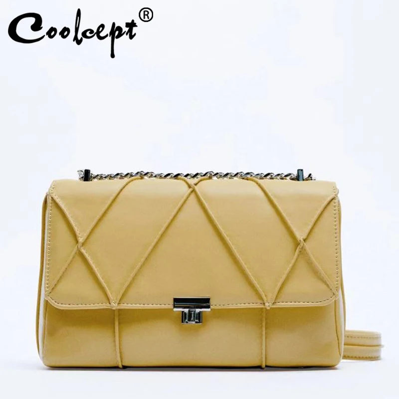 Coolcept 2023 New Women'S Shoulder Bag Luxury Satchels Autumn Female Messenger Bag Designer Fashion Chains Ladies  Phone Bags