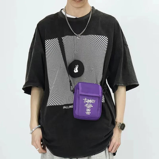 2023 New Fashion Brand Mobile Bag Men's Street Hip Hop Men's Shoulder Bag Korean Versatile Crossbody Bag Women's Mobile Bag