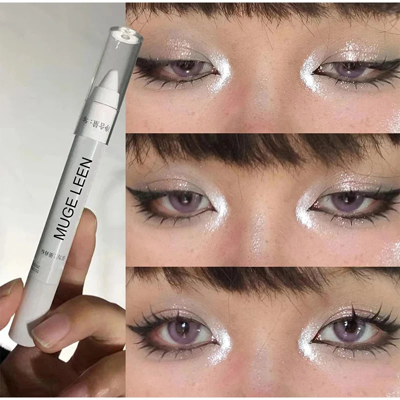 Waterproof Diamond Glitter Eyeshadow Eyeliner Pencil Long-lasting Lying Silkworm Highlighter Pen White Silver Korean Eye Makeup