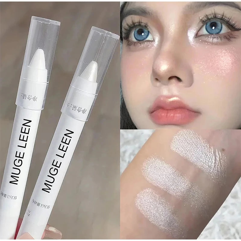 Waterproof Diamond Glitter Eyeshadow Eyeliner Pencil Long-lasting Lying Silkworm Highlighter Pen White Silver Korean Eye Makeup