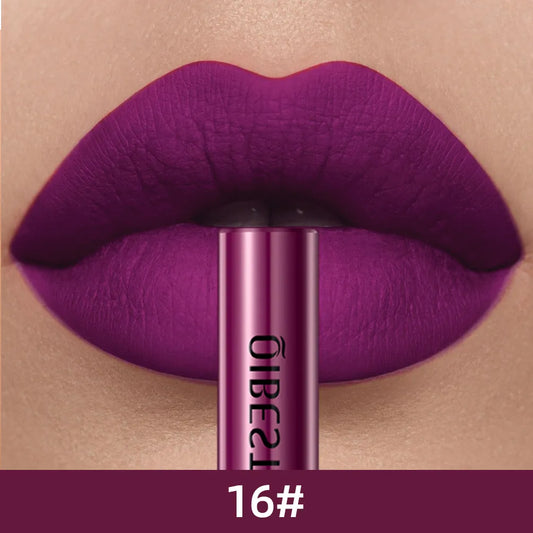 QIBEST Matte Liquid Lipstick Waterproof Long Lasting Lip Gloss Velvet Mate Nude Red Tint Tube Lipsticks Lipgloss Makeup Cosmetic