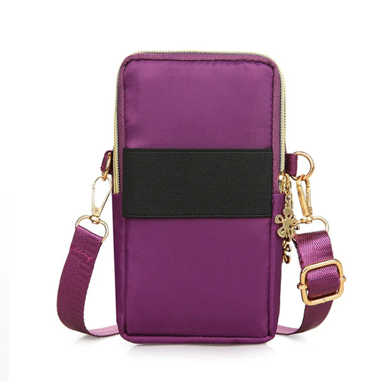 Fashion Women Shoulder Bag Balloon Mobile Phone Crossbody Bags for Women Cell Phone Pouch With Headphone Plug 3 Layer Wallet