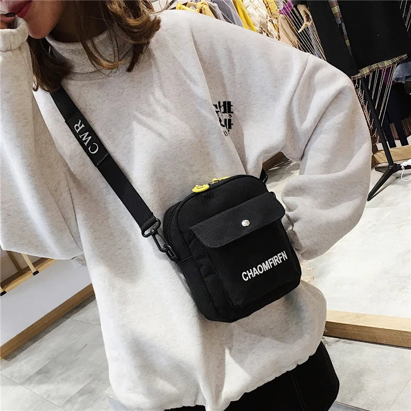 Women Shoulder Bag Fashion Pure Color Casual Tote Outdoor Bag Canvas Handbag Zipper Messenger Messenger Bags Sac Main Femme