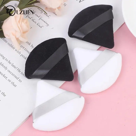 Triangle Velvet Powder Puff Flours Mini Face Makeup Sponge Cosmetics Soft Cotton Face Powder Puff Washable Lightweight